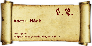 Váczy Márk névjegykártya
